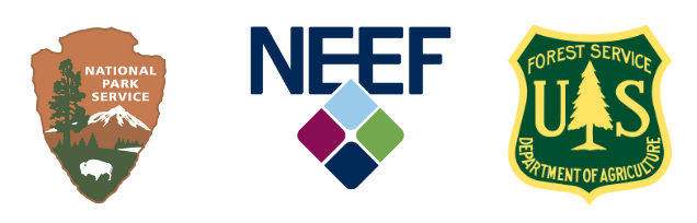 National Park Service Logo, NEEF Logo and USDA Forest Service Logo