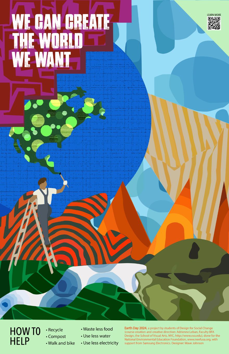 Earth Day Gallery Art poster We can create the world we want