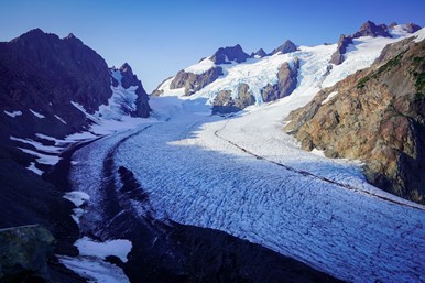 Glaciers on the Hoh River Trail