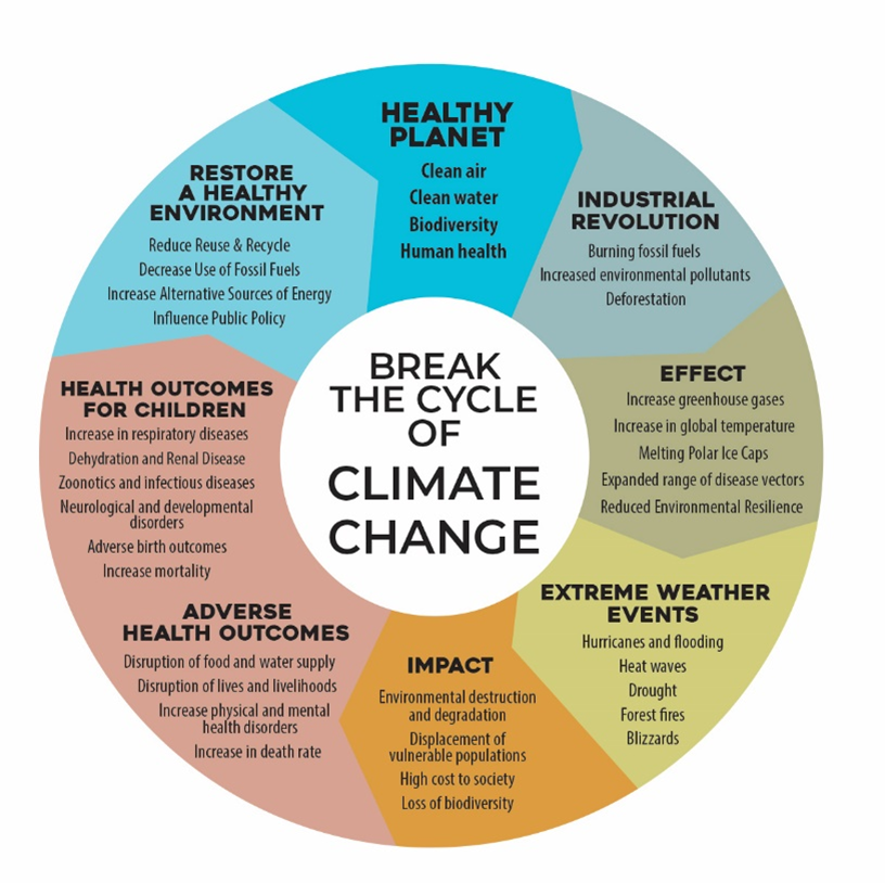 Break the Cycle of climate change circle diagram