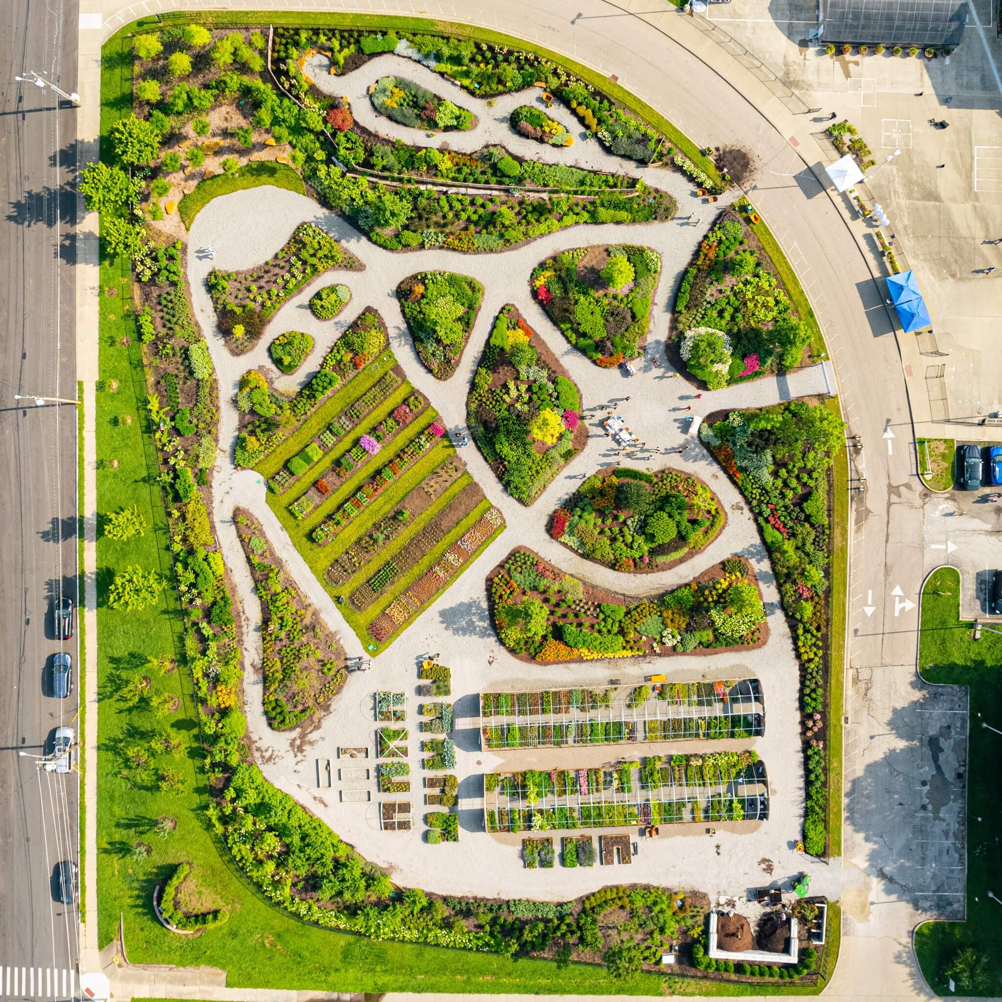 Aerial view of Rockdale garden in Cincinnati
