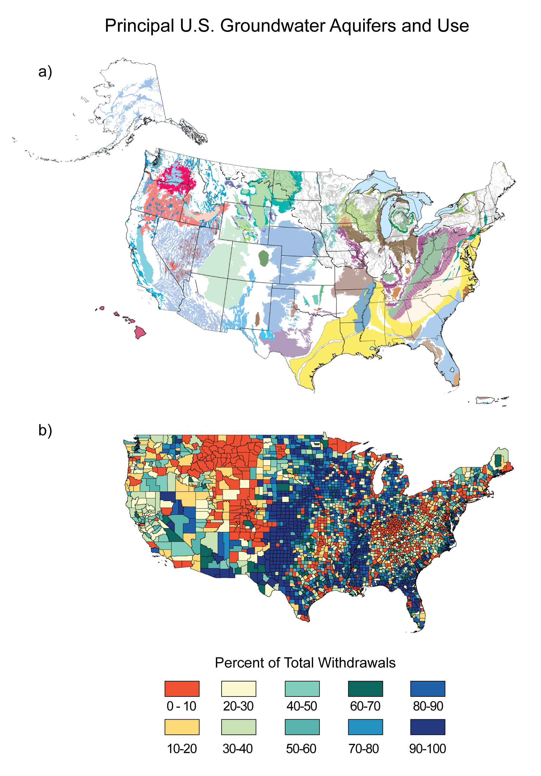 Principal US Groundwater Aquifers and Use