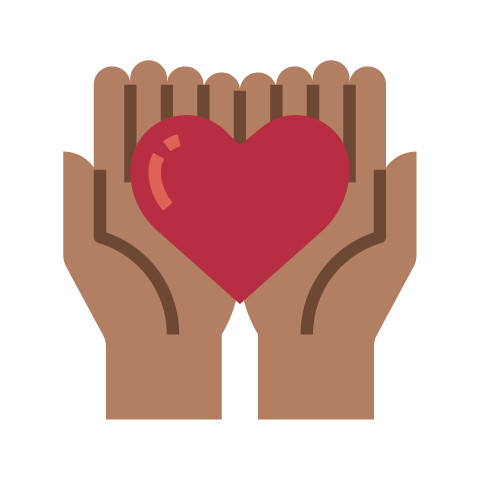 Heart being held in hand