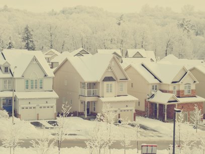Subdivision houses in the winter