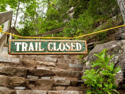 Closed trail at Chimney Rock