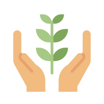 Hands holding plant