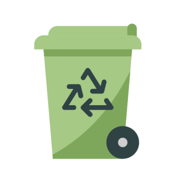 Green recycling can/bin icon