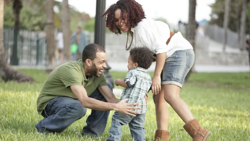 Family in park