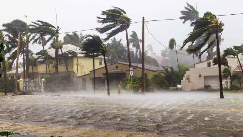 Hurricane in the streets of Ft. Lauderdale, Florida