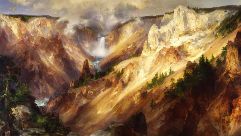 painting of mountains