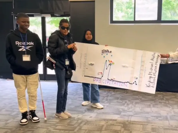 visually impaired students present during the WaterViz summer camp
