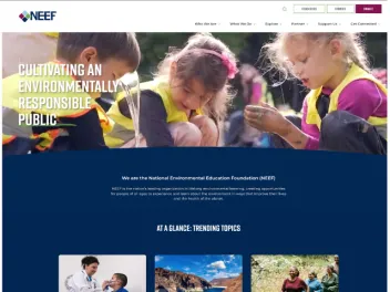 Screenshot of NEEF's new website homepage
